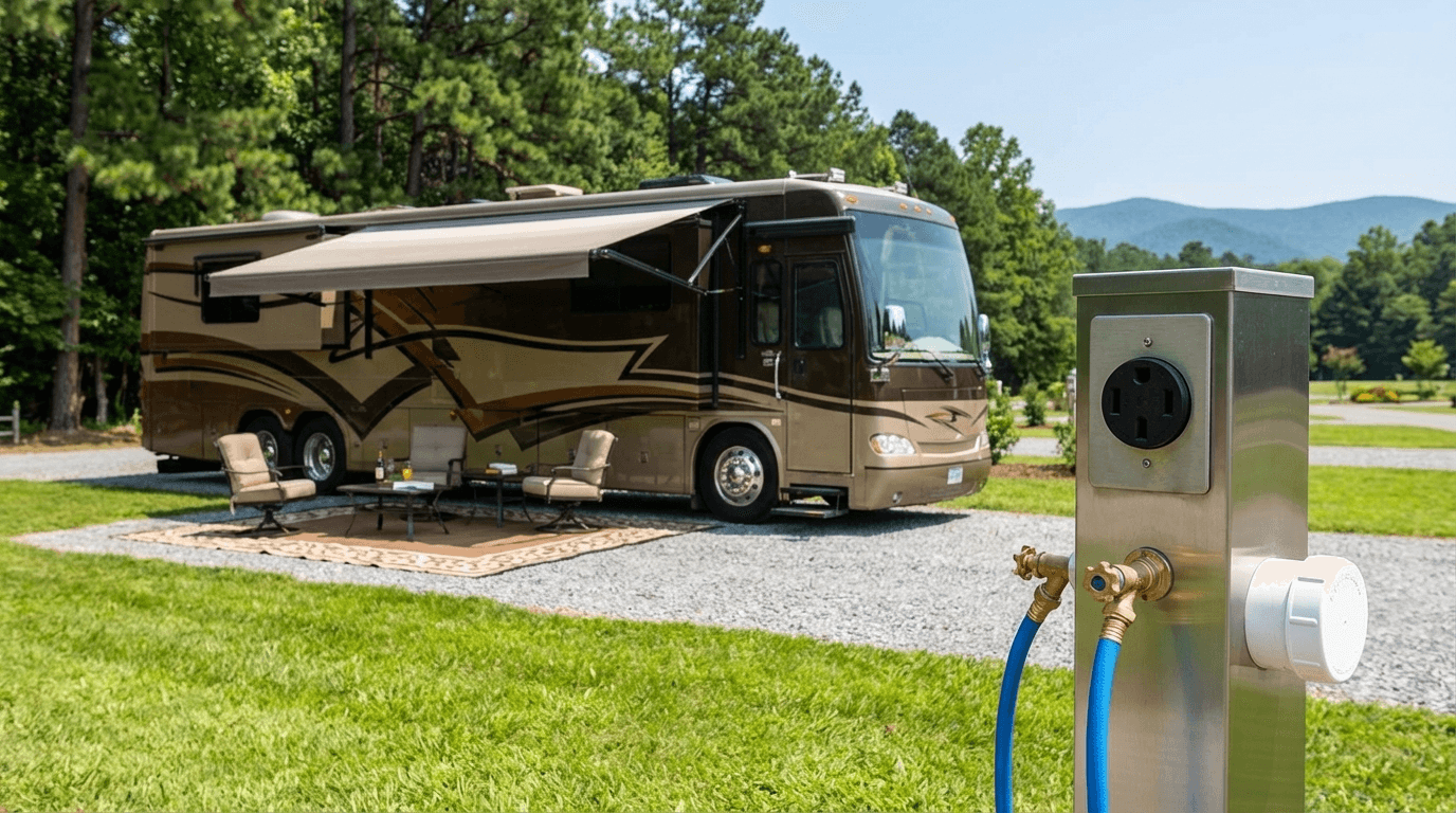 Full-Hookup vs. Standard RV Sites: Which One Do You Actually Need?